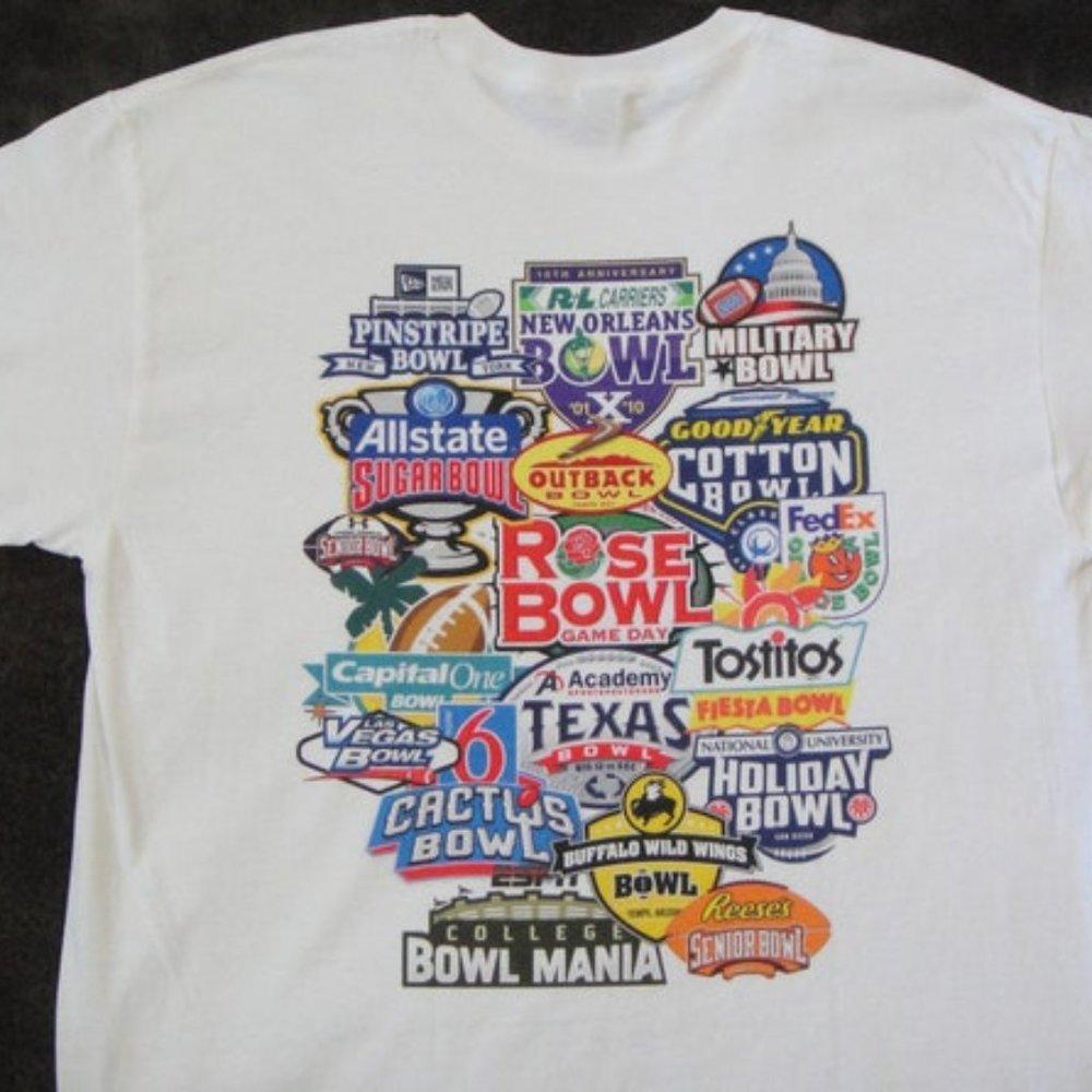 College Bowl TShirt Football TShirt Bowl Mania Rose Bowl Logo Shirt